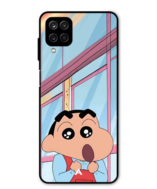 Shinchan Oouo Metal Back Cover Phone Case for Samsung Galaxy M12