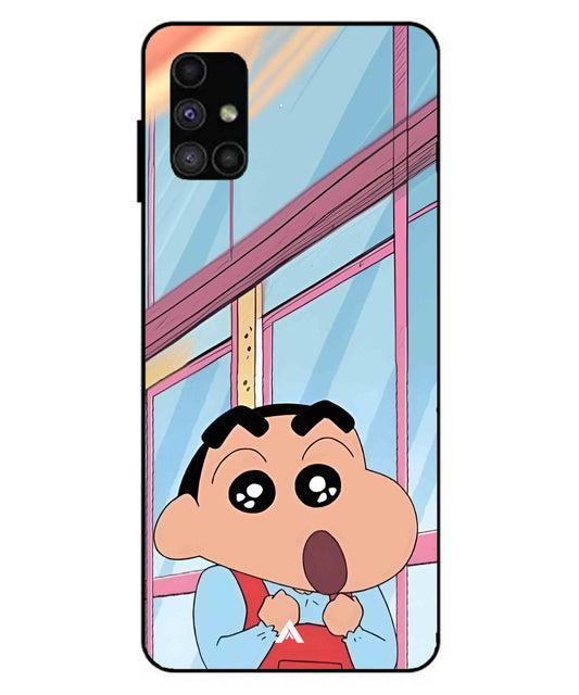 Shinchan Oouo Metal Back Cover Phone Case for Samsung Galaxy M51