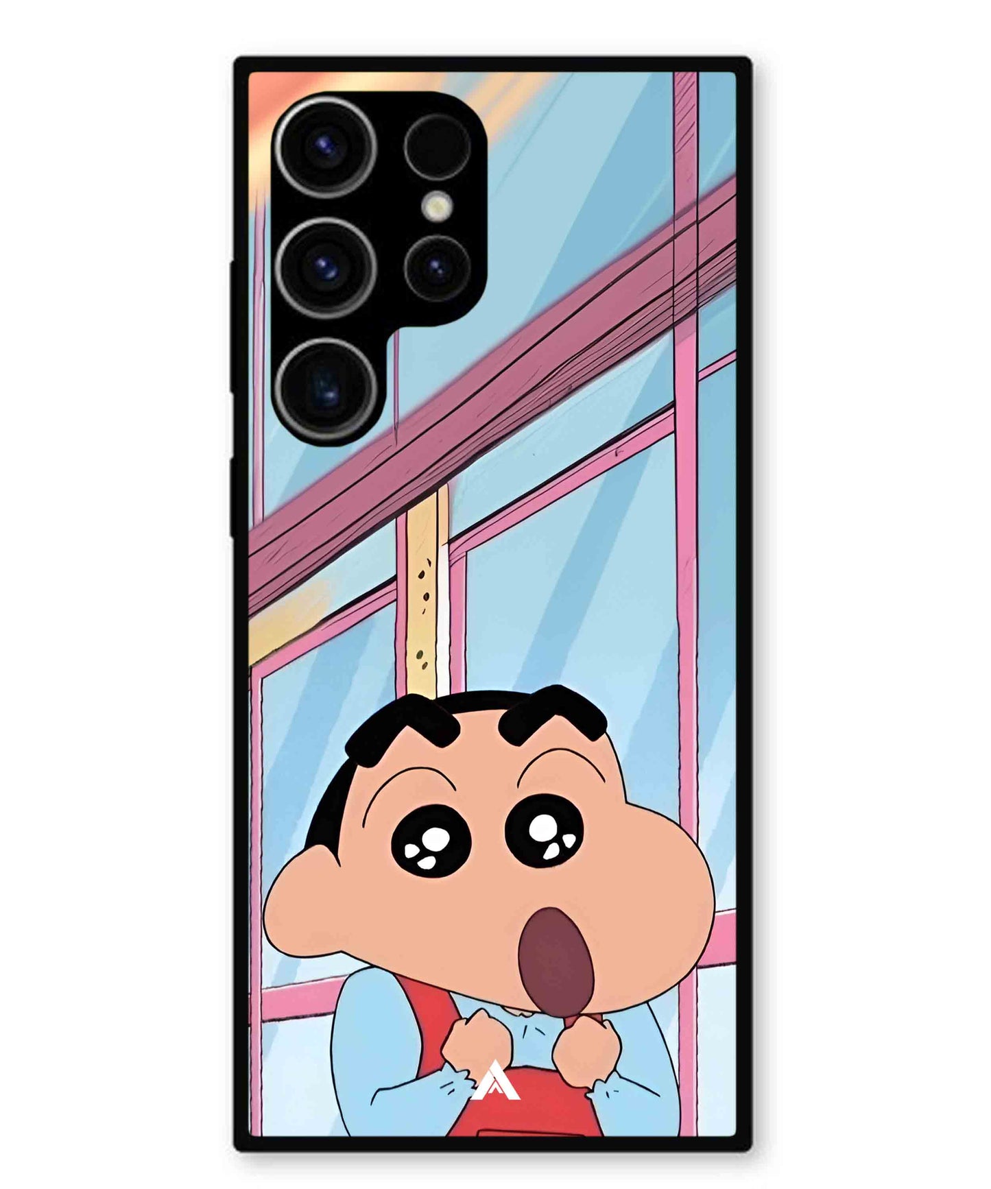 Shinchan Oouo Metal Back Cover Phone Case for Samsung Galaxy S23 Ultra