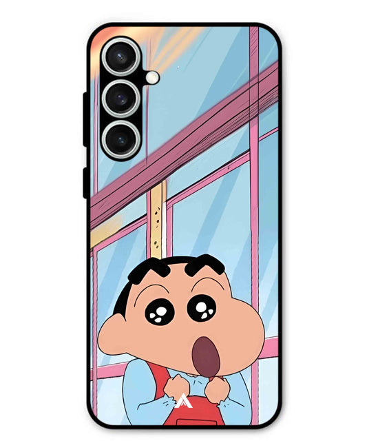 Shinchan Oouo Metal Back Cover Phone Case for Samsung Galaxy S24 Fe