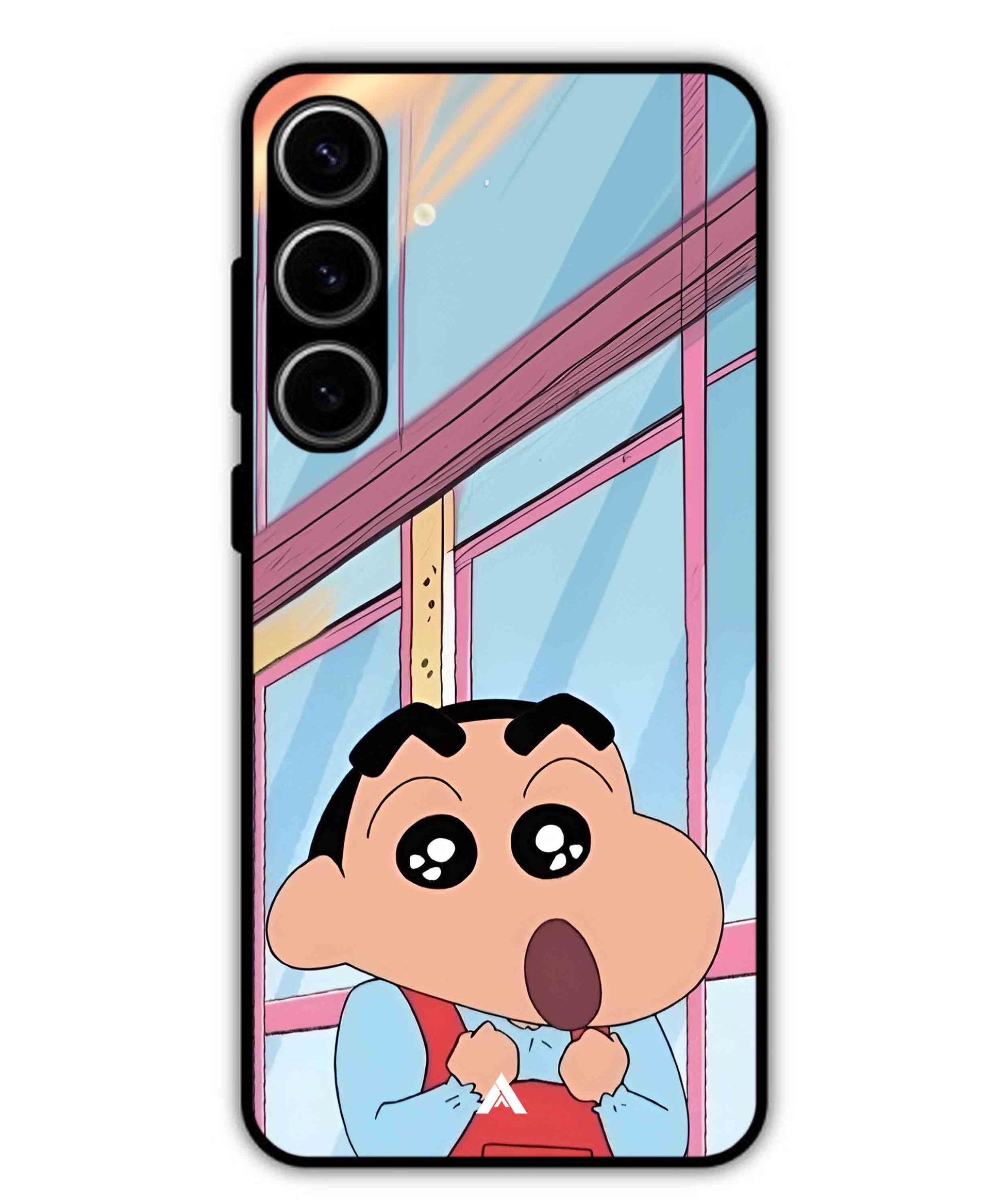 Shinchan Oouo Metal Back Cover Phone Case for Samsung Galaxy S24 Plus