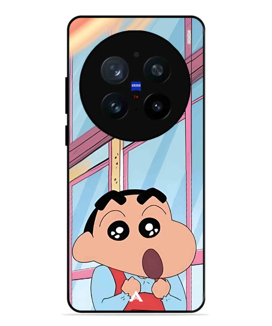 Shinchan Oouo Metal Back Cover Phone Case for Vivo X200 Pro