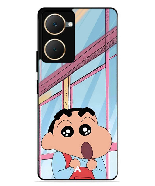 Shinchan Oouo Metal Back Cover Phone Case for Vivo Y03 4G