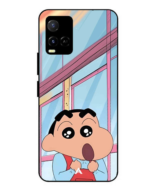 Shinchan Oouo Metal Back Cover Phone Case for Vivo Y21