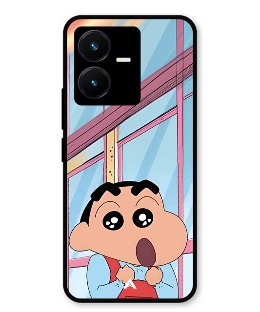 Shinchan Oouo Metal Back Cover Phone Case for Vivo Y22
