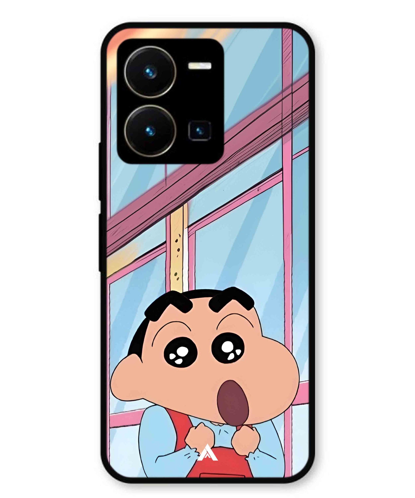 Shinchan Oouo Metal Back Cover Phone Case for Vivo Y35