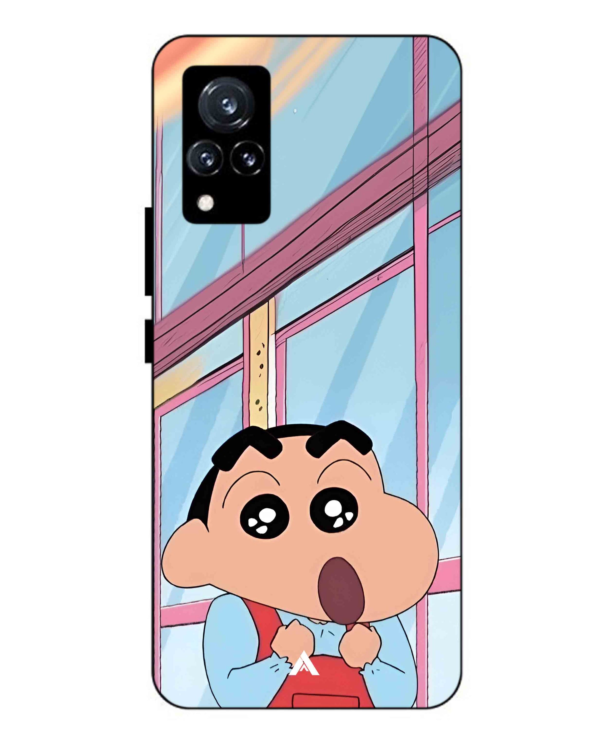 Shinchan Oouo Metal Back Cover Phone Case for Vivo v21