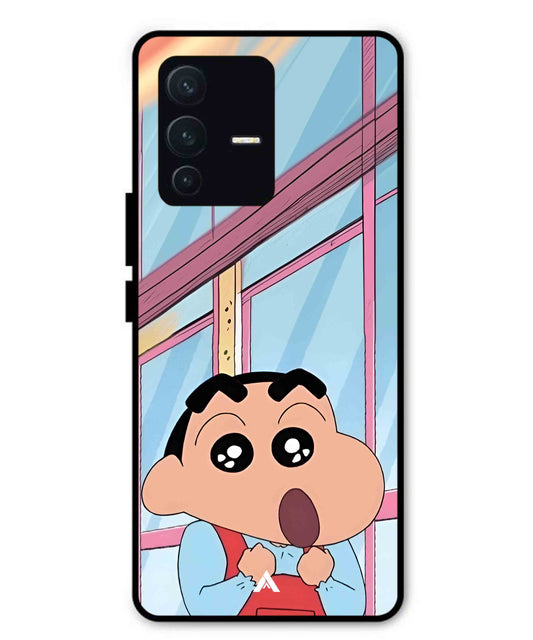 Shinchan Oouo Metal Back Cover Phone Case for Vivo v23 Pro