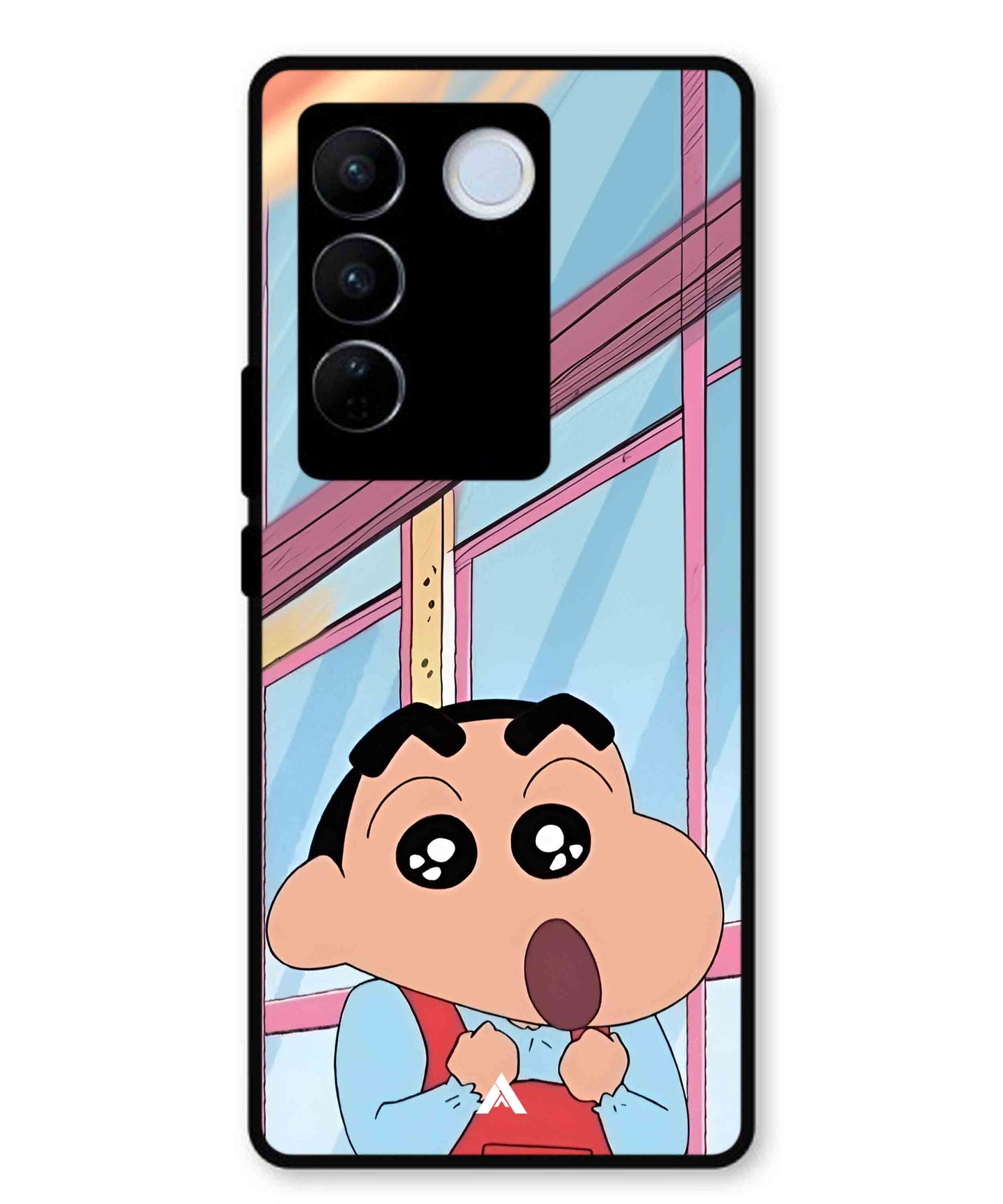 Shinchan Oouo Metal Back Cover Phone Case for Vivo v27e