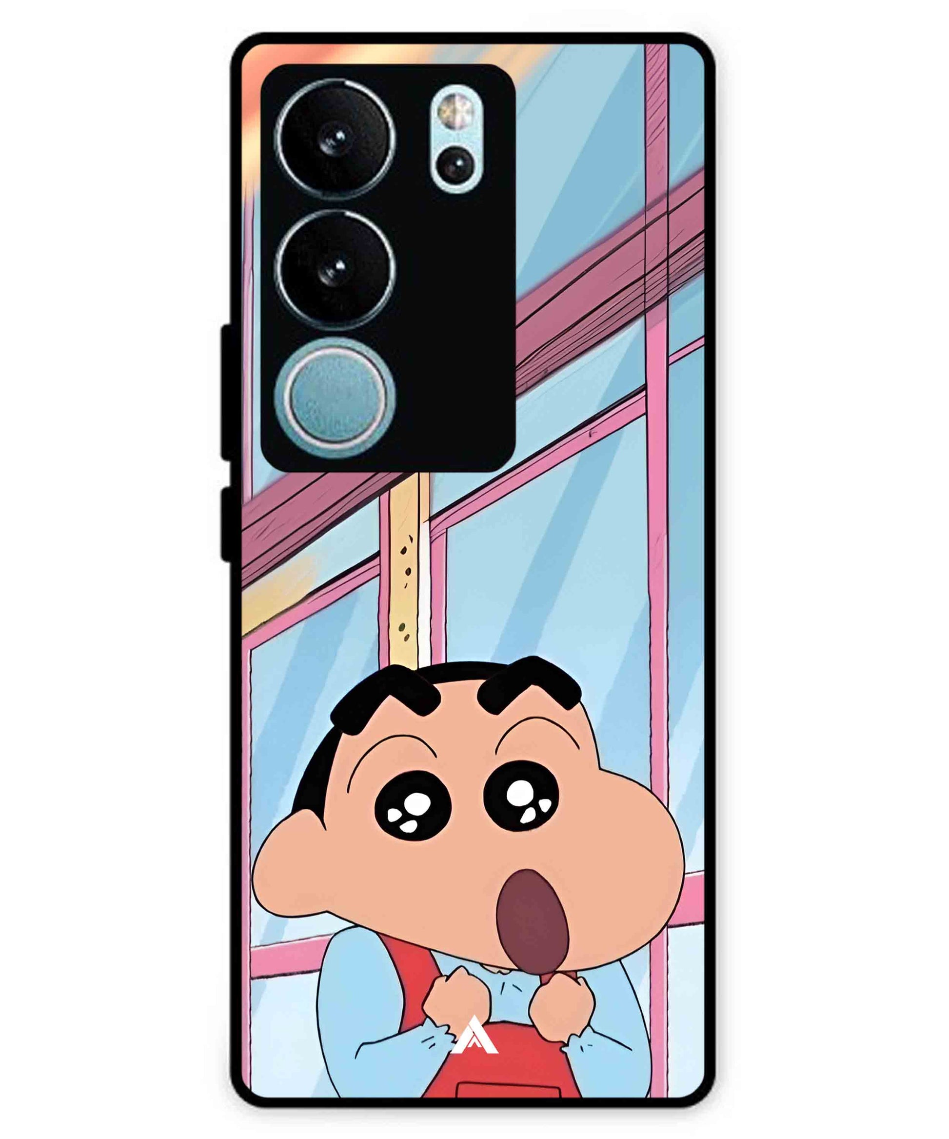 Shinchan Oouo Metal Back Cover Phone Case for Vivo v29
