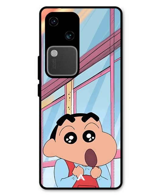 Shinchan Oouo Metal Back Cover Phone Case for Vivo v30