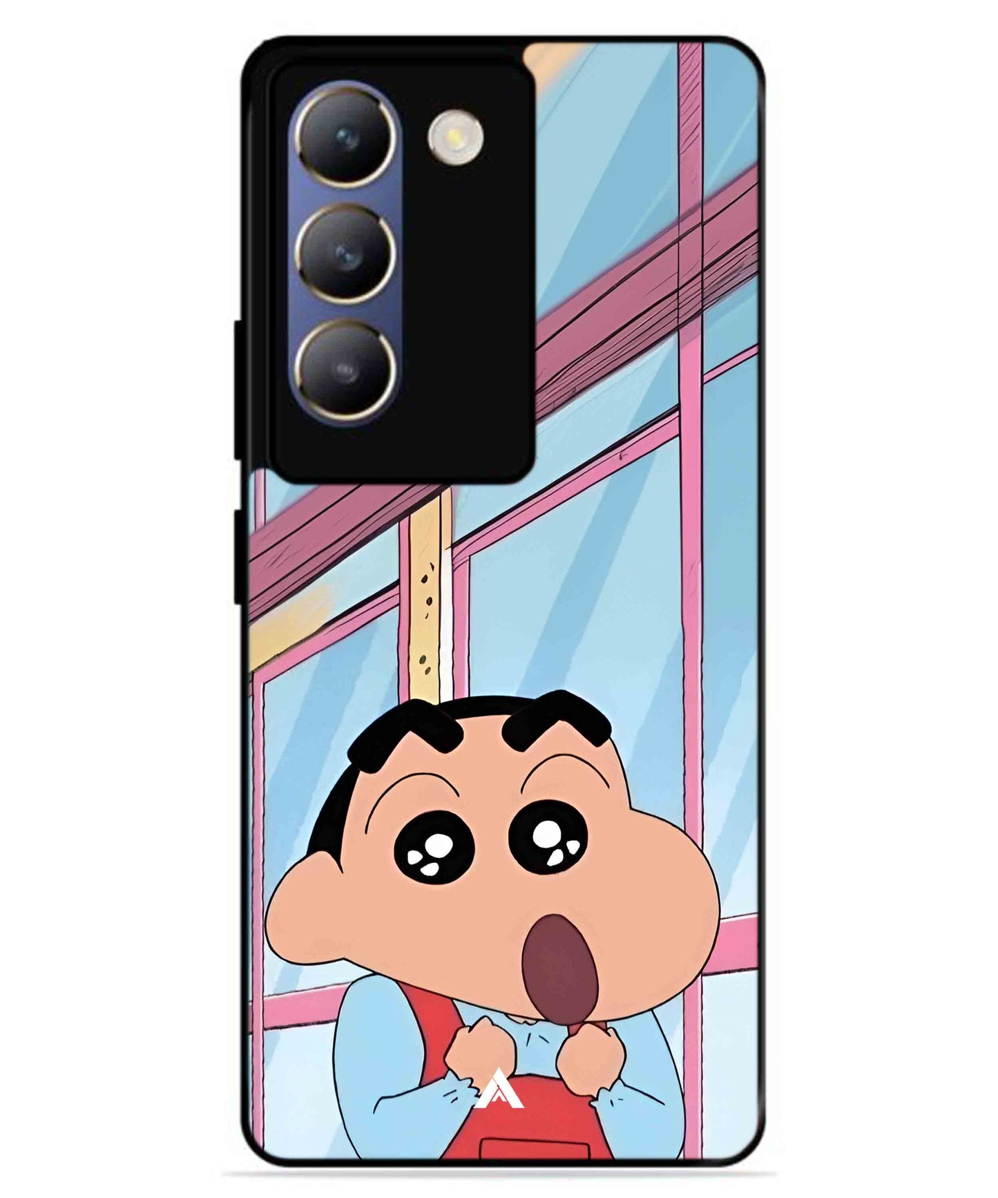 Shinchan Oouo Metal Back Cover Phone Case for Vivo v30 Lite