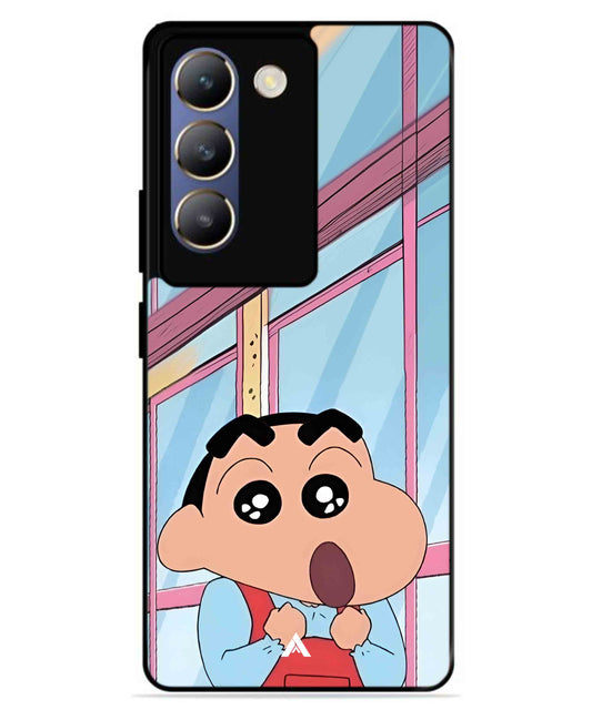 Shinchan Oouo Metal Back Cover Phone Case for Vivo v30 Lite