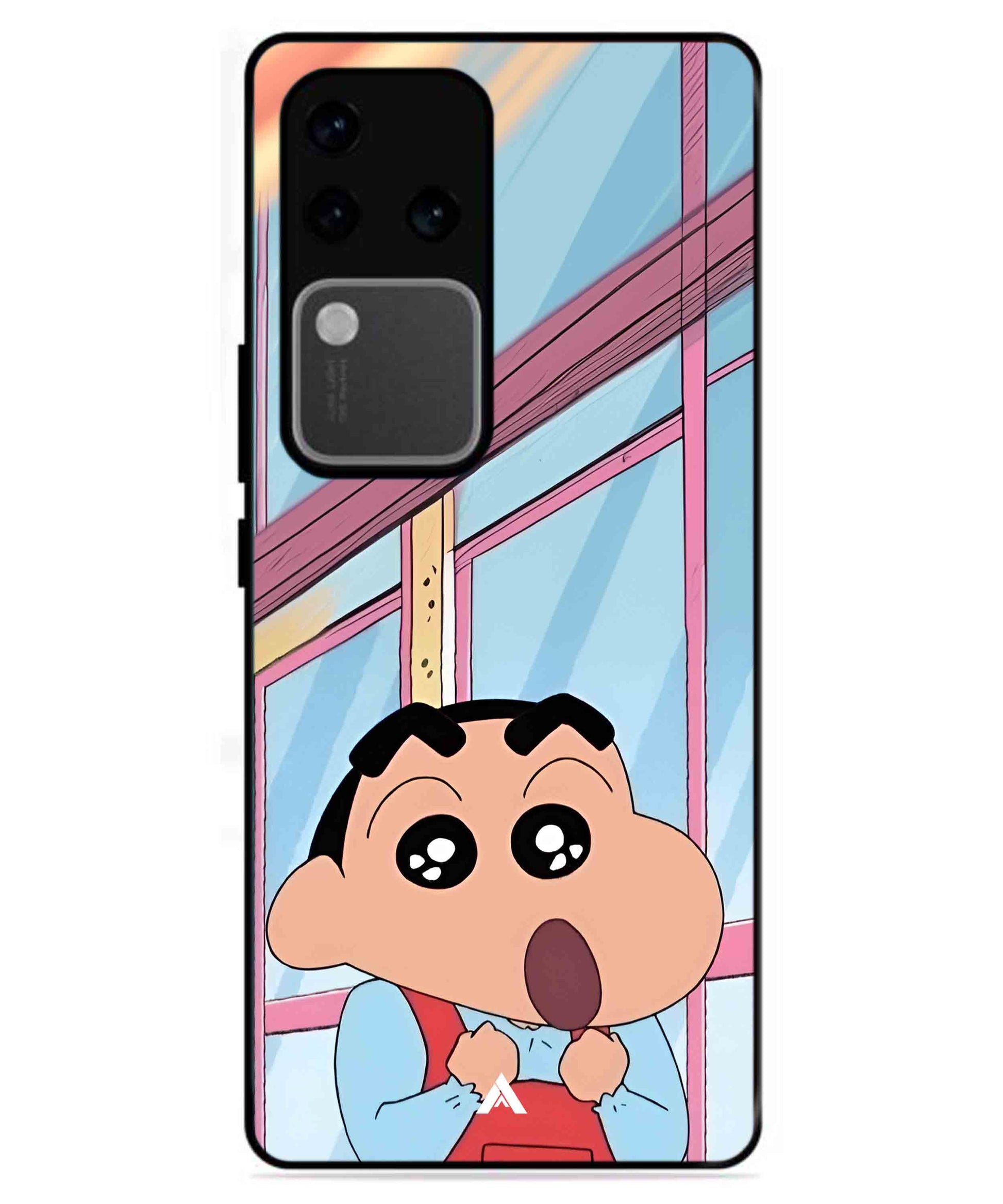 Shinchan Oouo Metal Back Cover Phone Case for Vivo v30 Pro