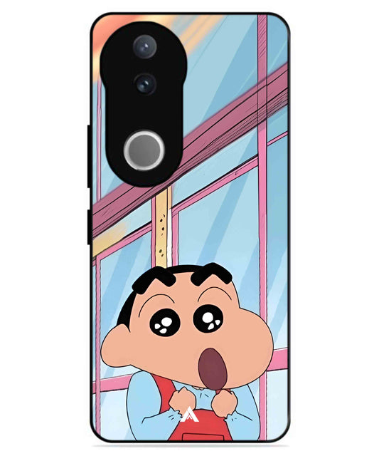 Shinchan Oouo Metal Back Cover Phone Case for Vivo v50