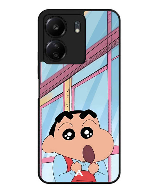 Shinchan Oouo Metal Back Cover Phone Case for Xiaomi Redmi 13C 4G