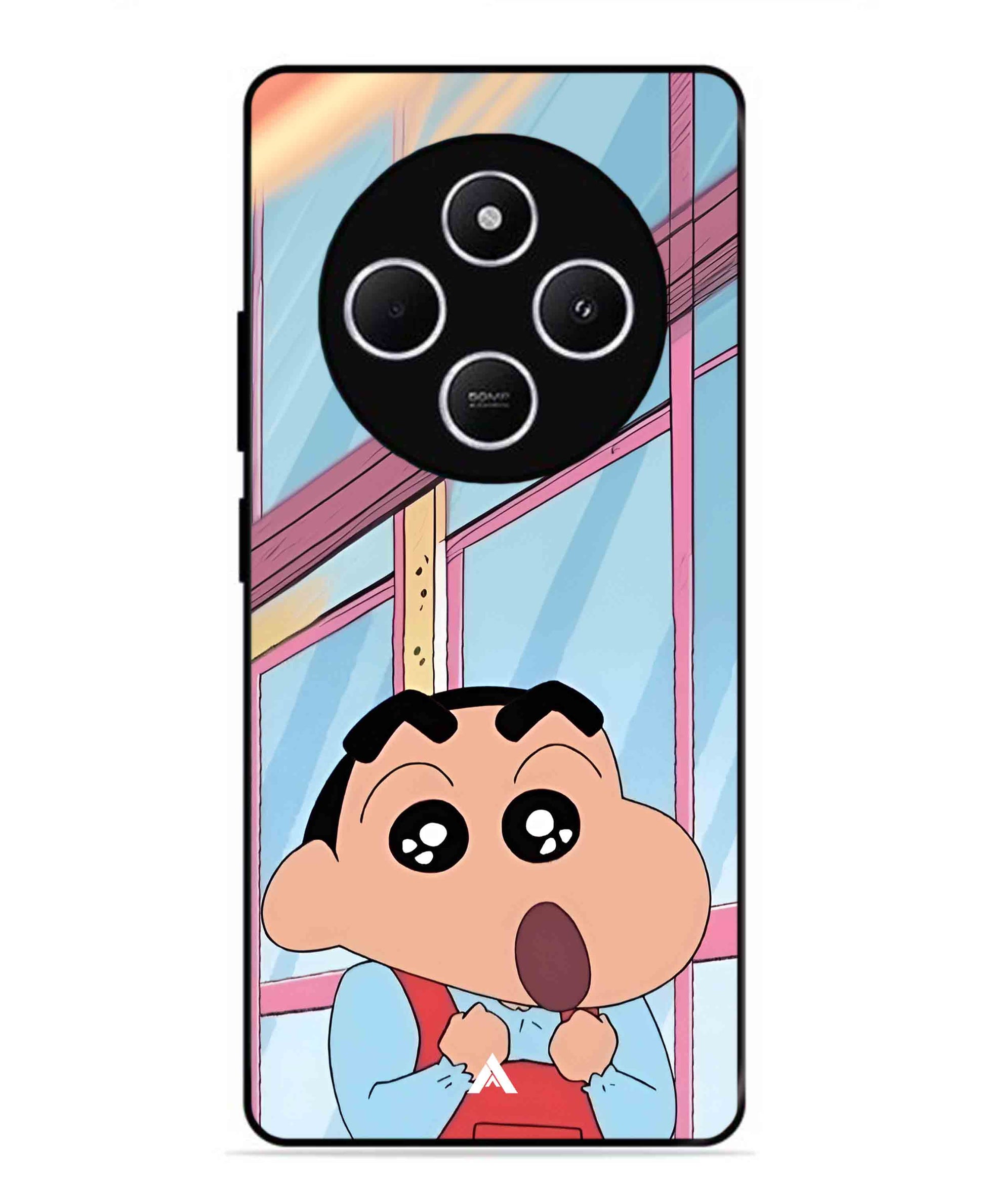 Shinchan Oouo Metal Back Cover Phone Case for Xiaomi Redmi 14C