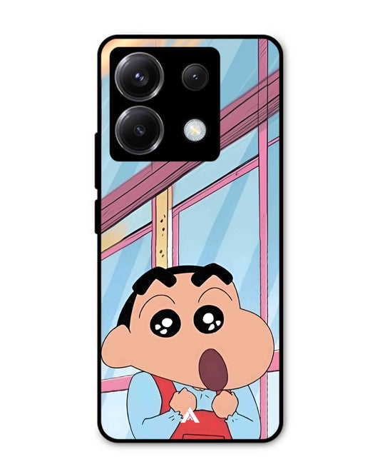 Shinchan Oouo Metal Back Cover Phone Case for Xiaomi Redmi Note 13