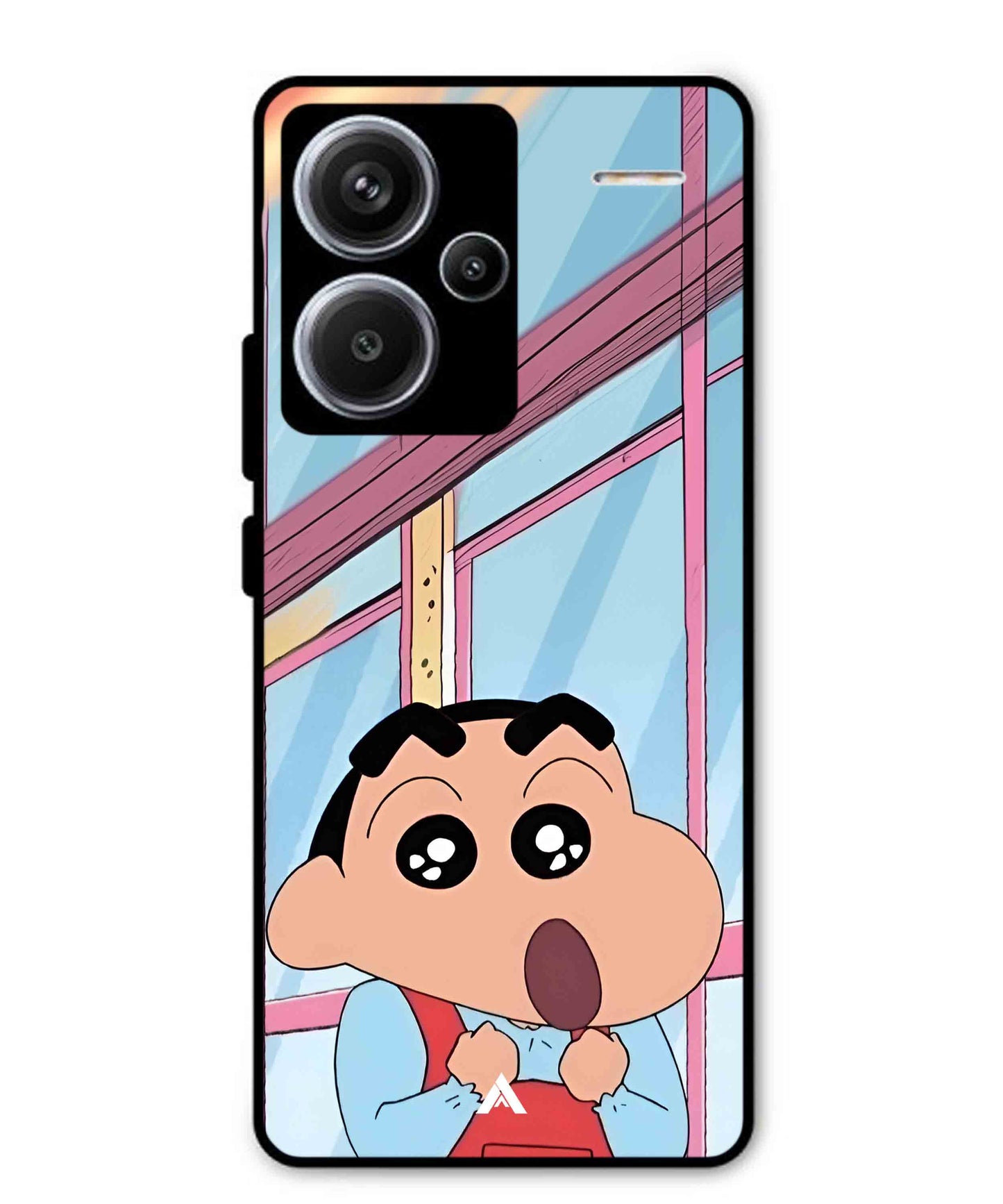 Shinchan Oouo Metal Back Cover Phone Case for Xiaomi Redmi Note 13 Pro Plus