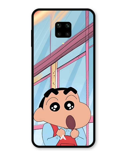 Shinchan Oouo Metal Back Cover Phone Case for Xiaomi Redmi Note 9 Pro