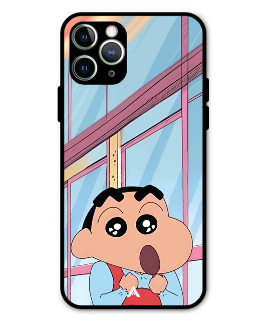 Shinchan Oouo Metal Back Cover Phone Case for iPhone 11 Pro Max