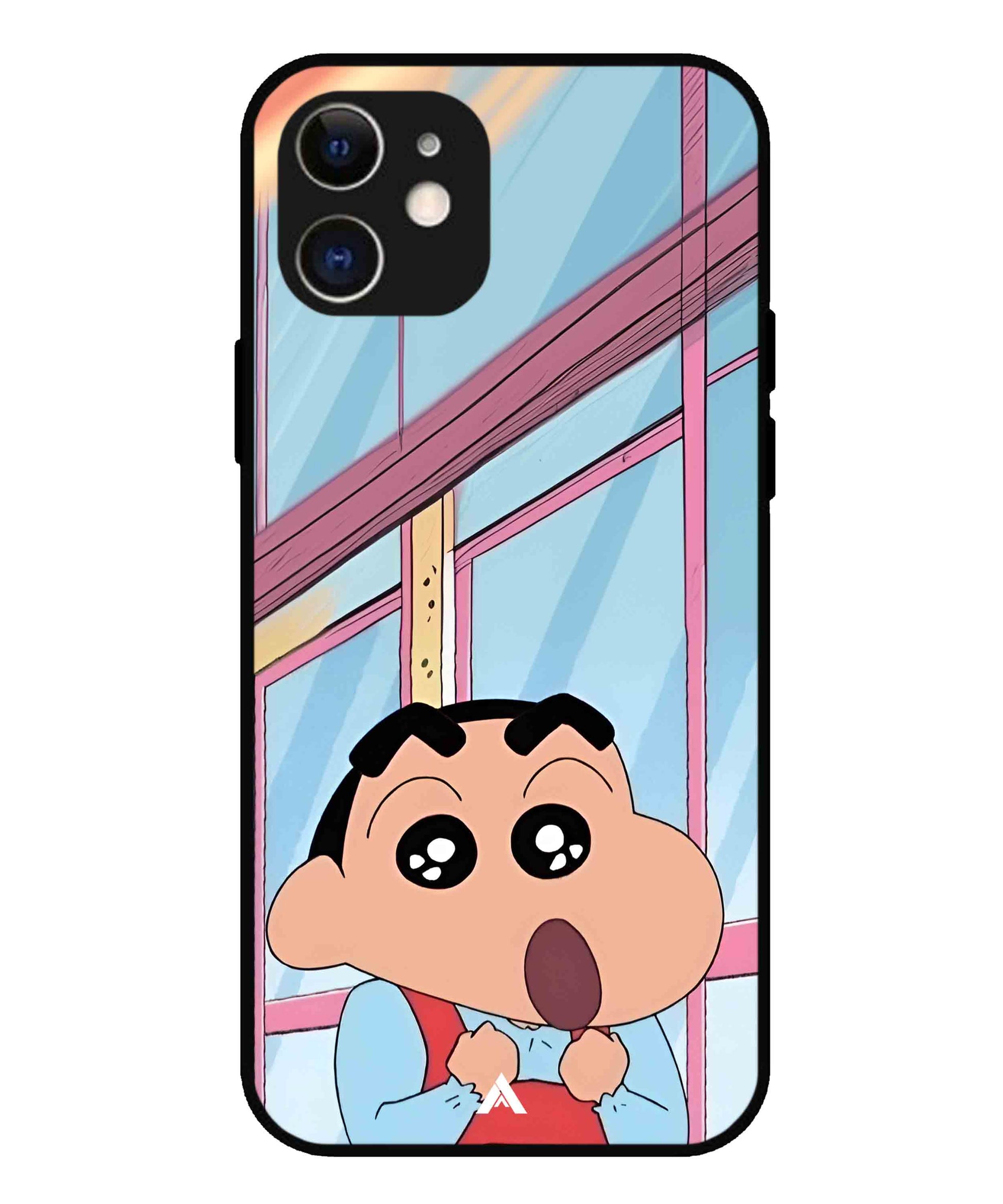 Shinchan Oouo Metal Back Cover Phone Case for iPhone 12