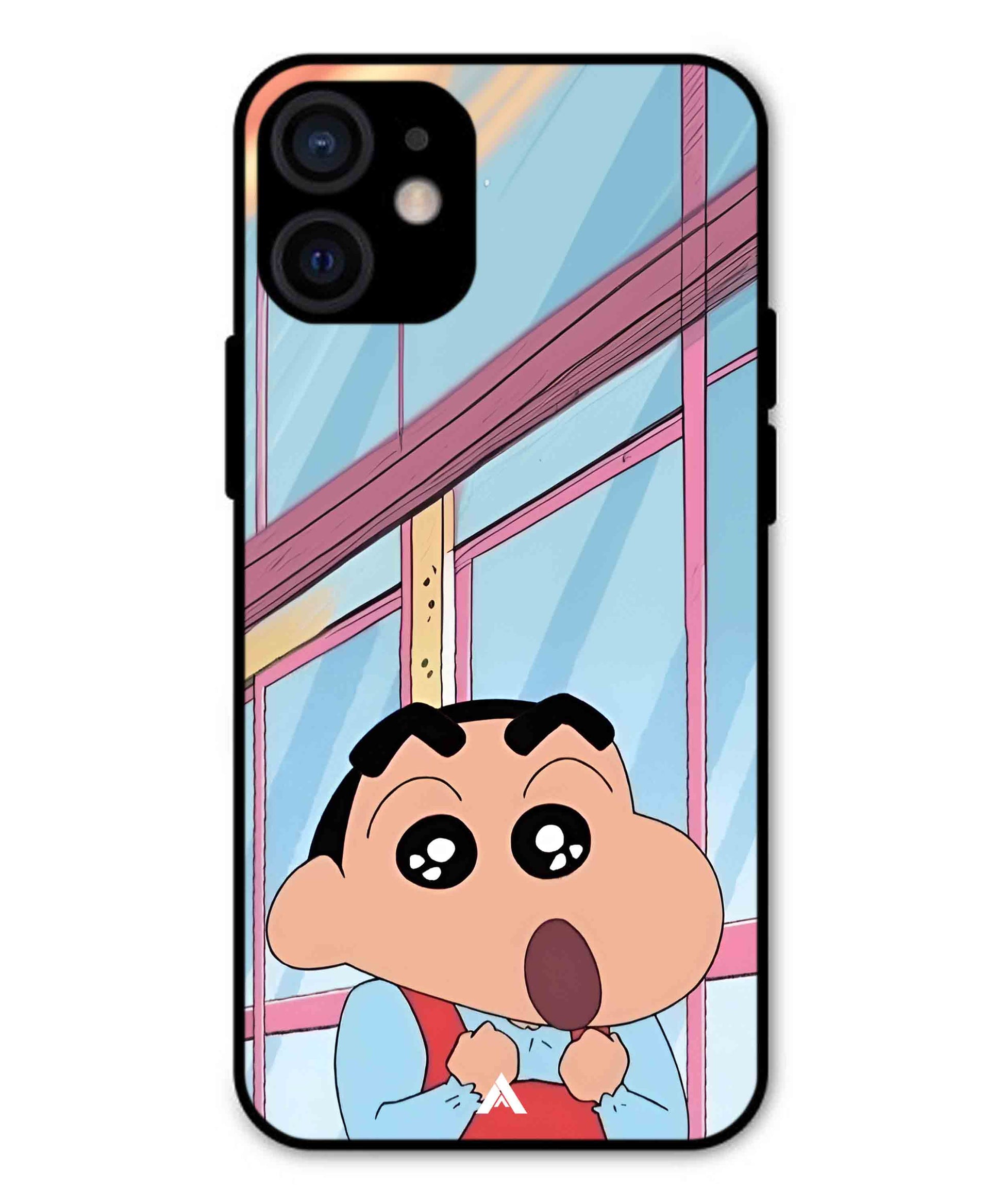 Shinchan Oouo Metal Back Cover Phone Case for iPhone 12 Mini