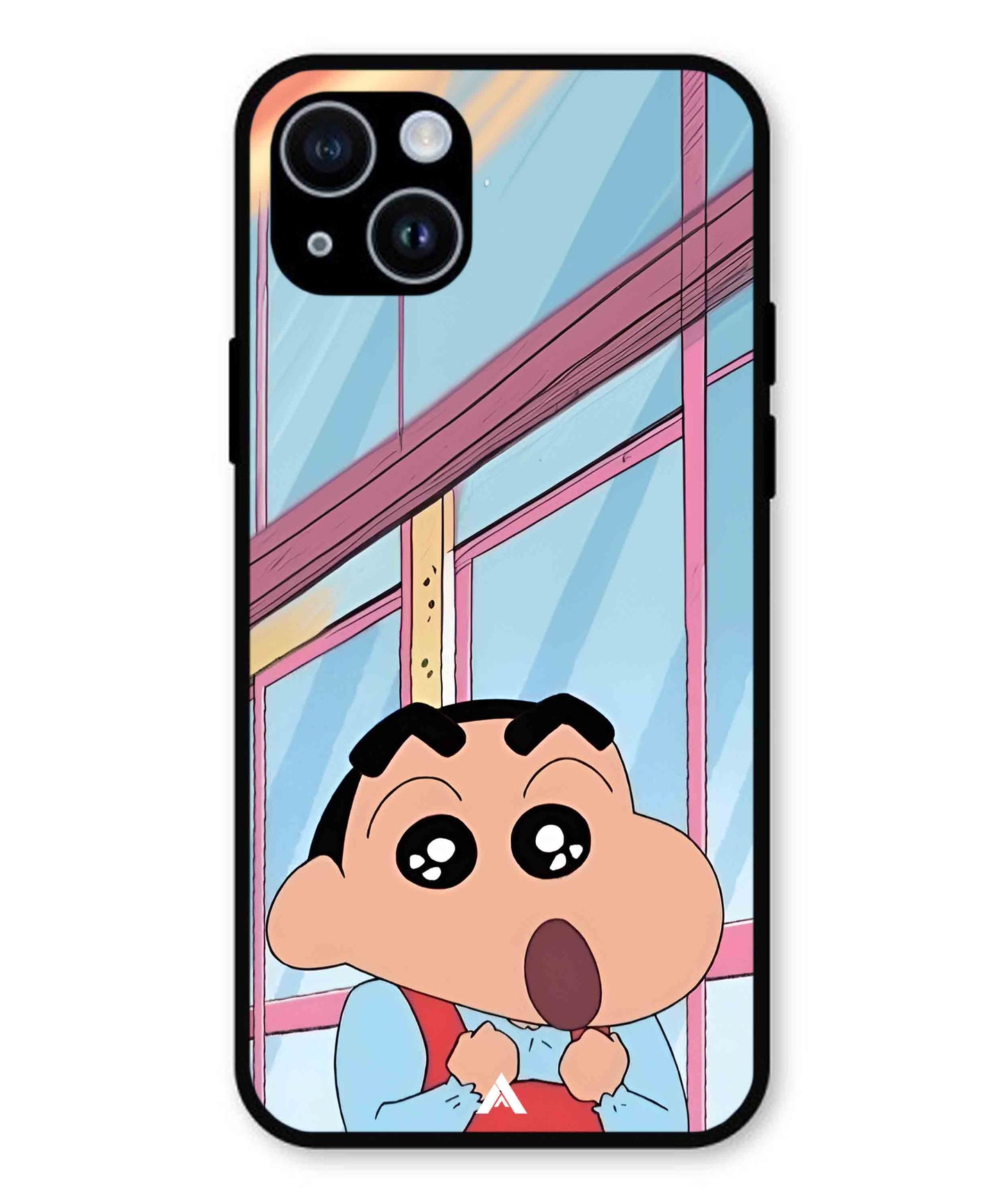 Shinchan Oouo Metal Back Cover Phone Case for iPhone 14 Plus
