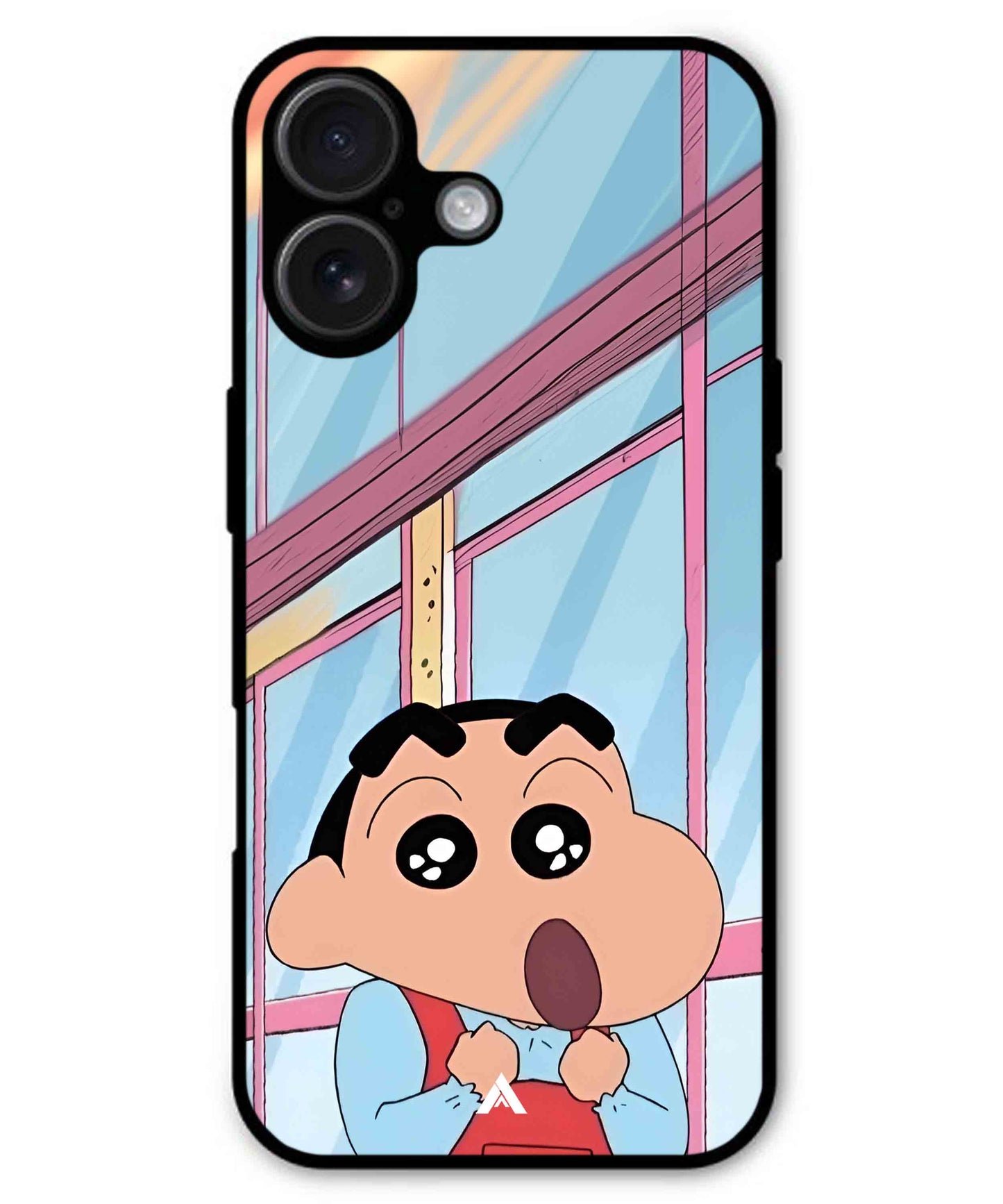 Shinchan Oouo Metal Back Cover Phone Case for iPhone 16
