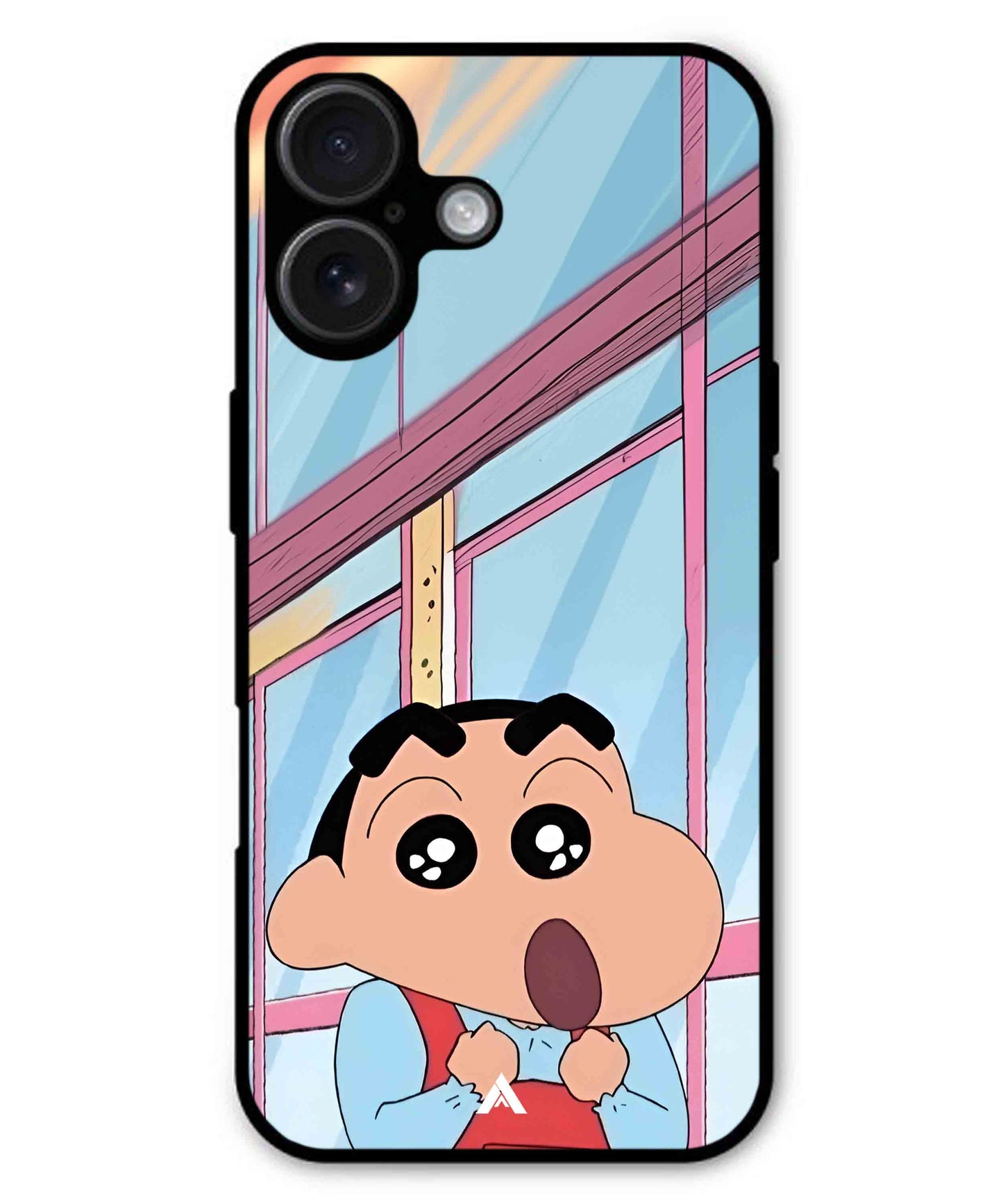 Shinchan Oouo Metal Back Cover Phone Case for iPhone 16 Plus