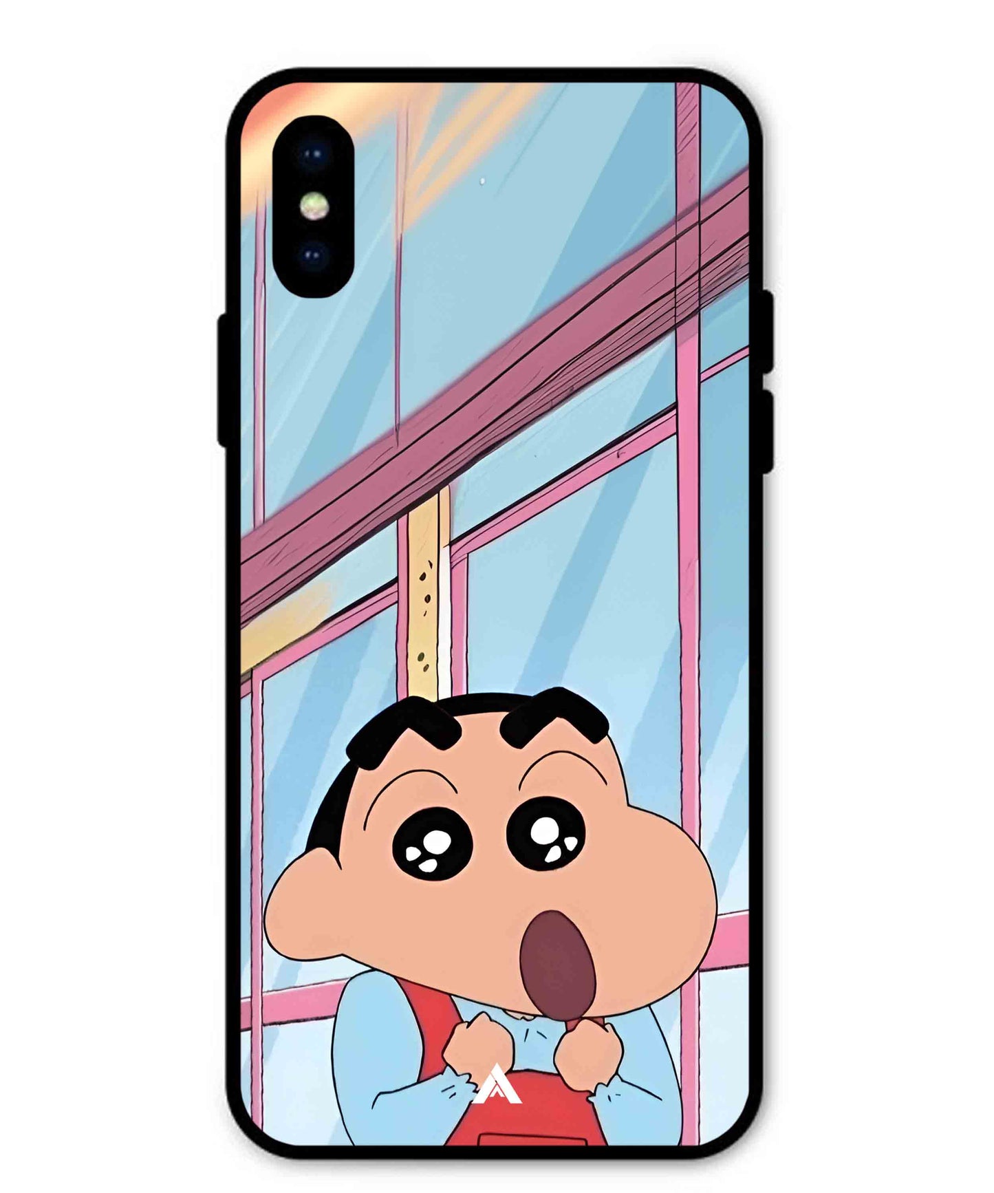 Shinchan Oouo Metal Back Cover Phone Case for iPhone X