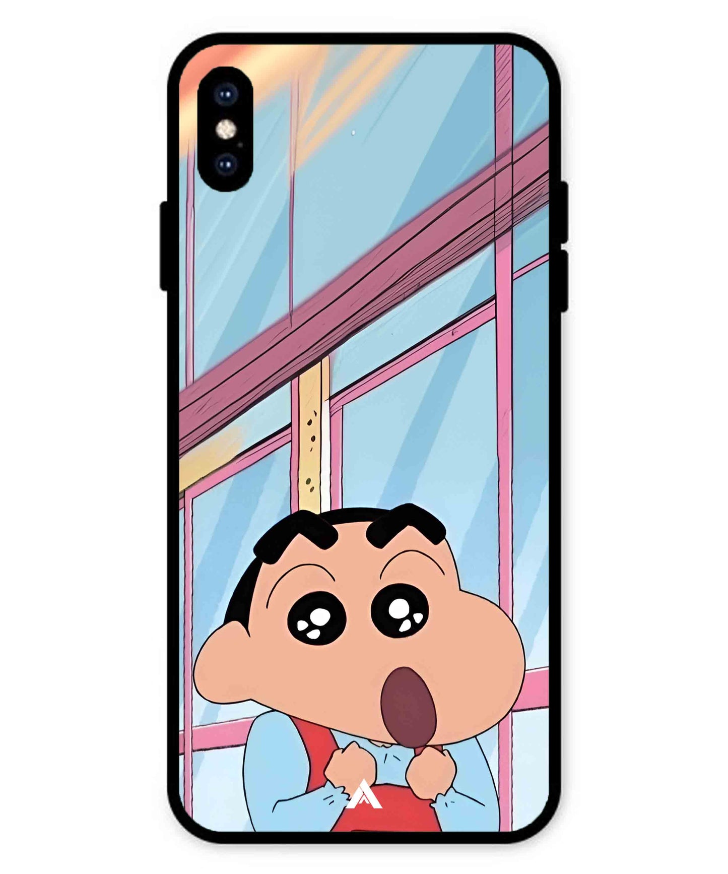 Shinchan Oouo Metal Back Cover Phone Case for iPhone Xs Max