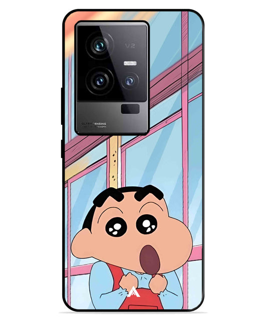 Shinchan Oouo Metal Back Cover Phone Case for iQOO 11