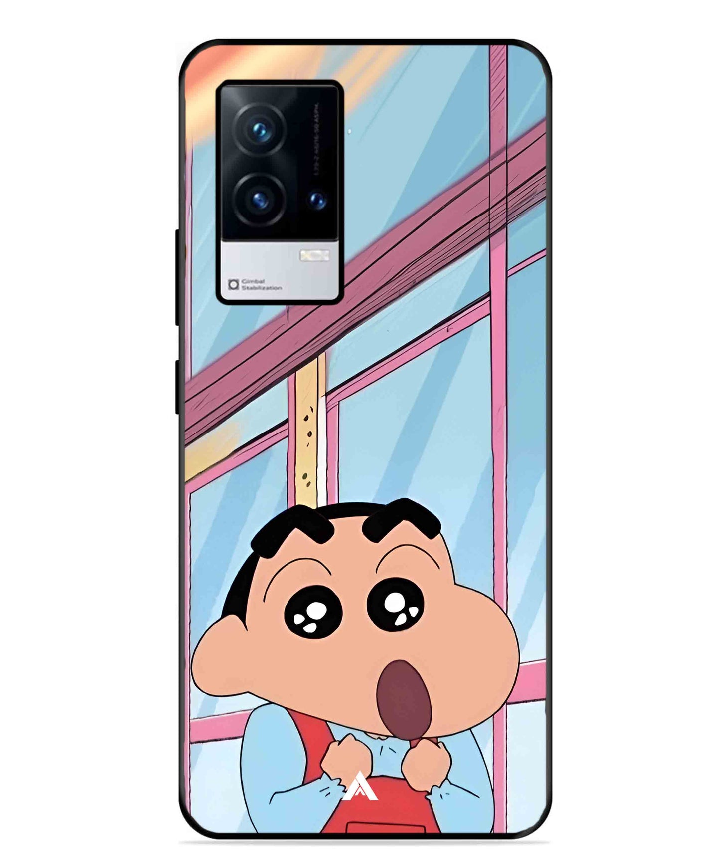 Shinchan Oouo Metal Back Cover Phone Case for iQOO 9