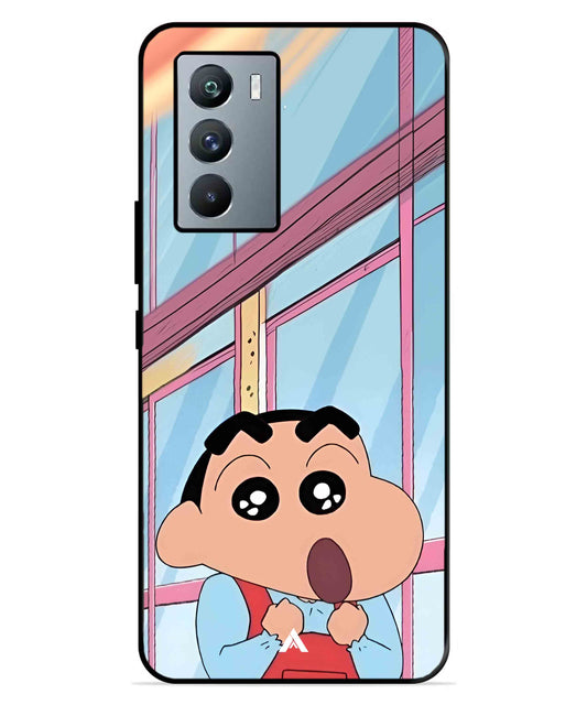 Shinchan Oouo Metal Back Cover Phone Case for iQOO 9 SE