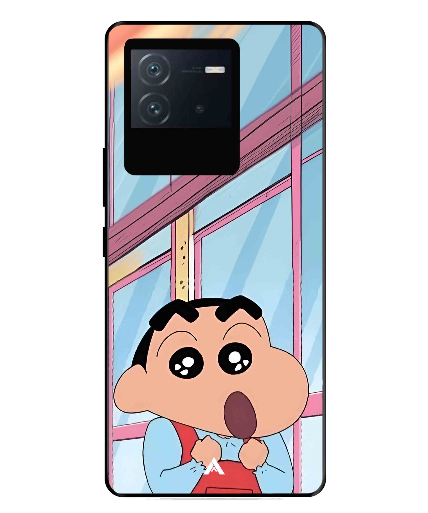 Shinchan Oouo Metal Back Cover Phone Case for iQOO Neo 6