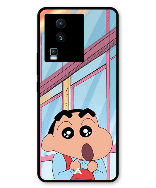 Shinchan Oouo Metal Back Cover Phone Case for iQOO Neo 7