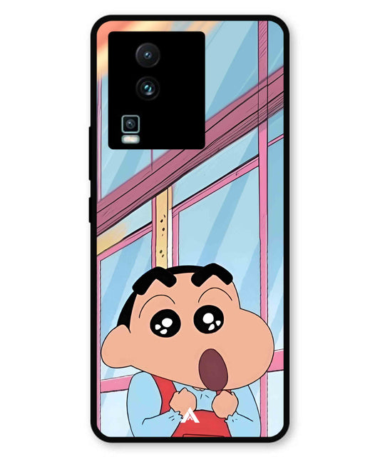 Shinchan Oouo Metal Back Cover Phone Case for iQOO Neo 7 Pro