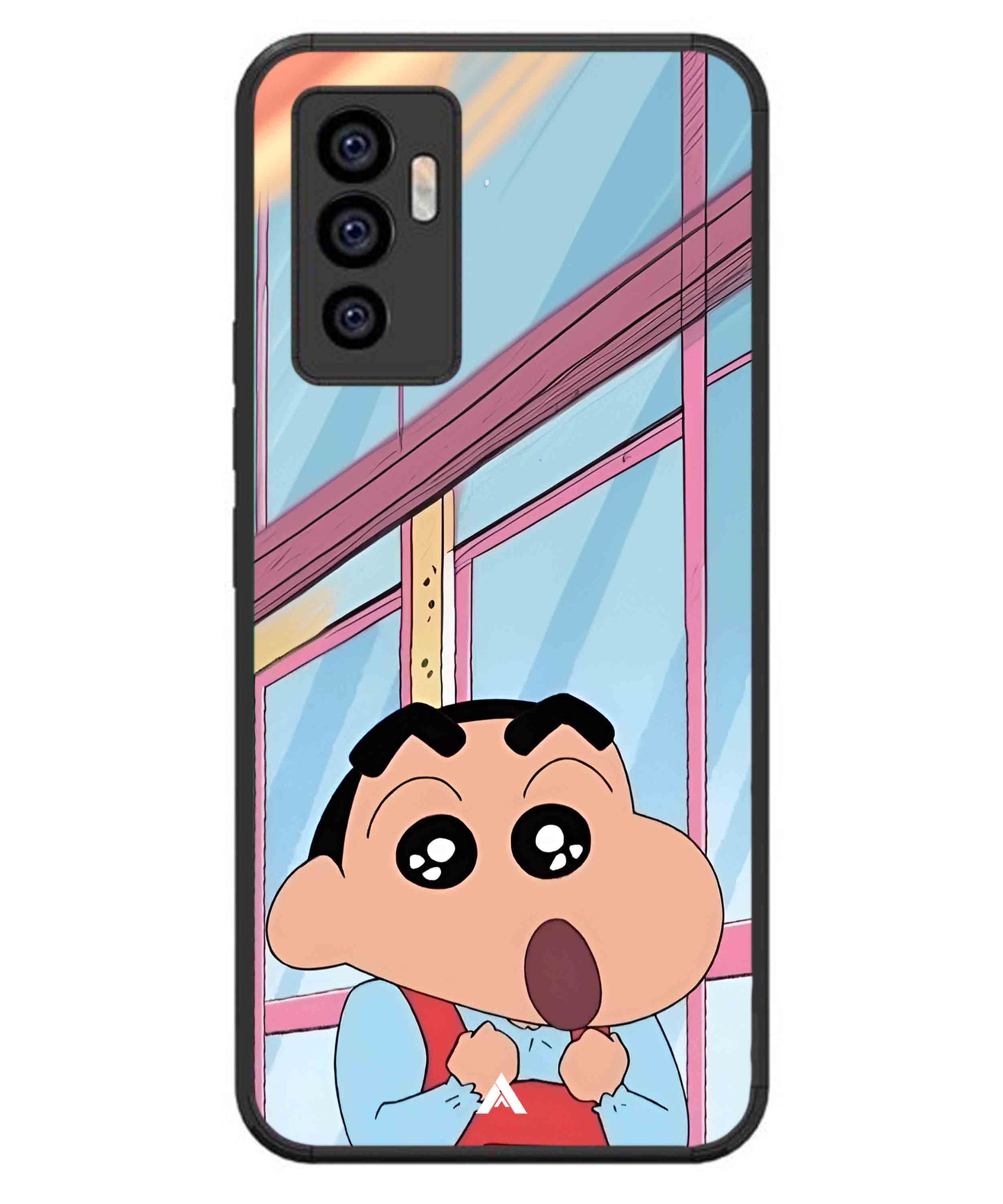 Shinchan Oouo Metal Back Cover Phone Case for iQOO Z6