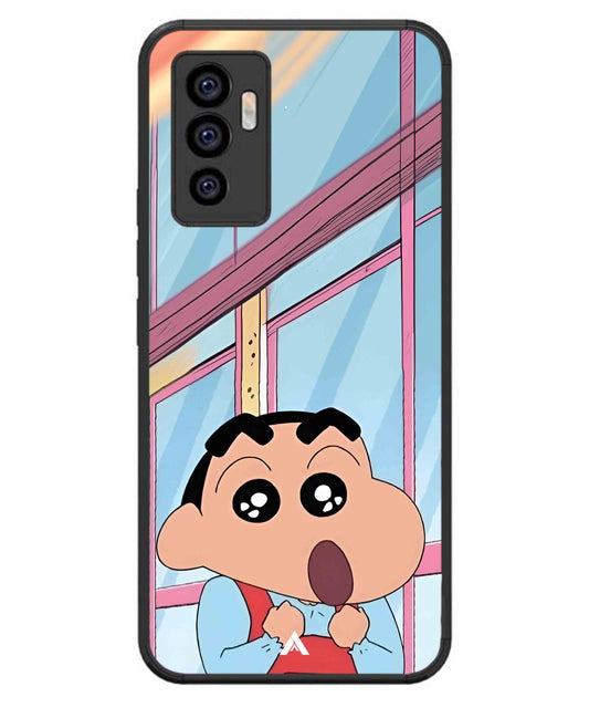 Shinchan Oouo Metal Back Cover Phone Case for iQOO Z6