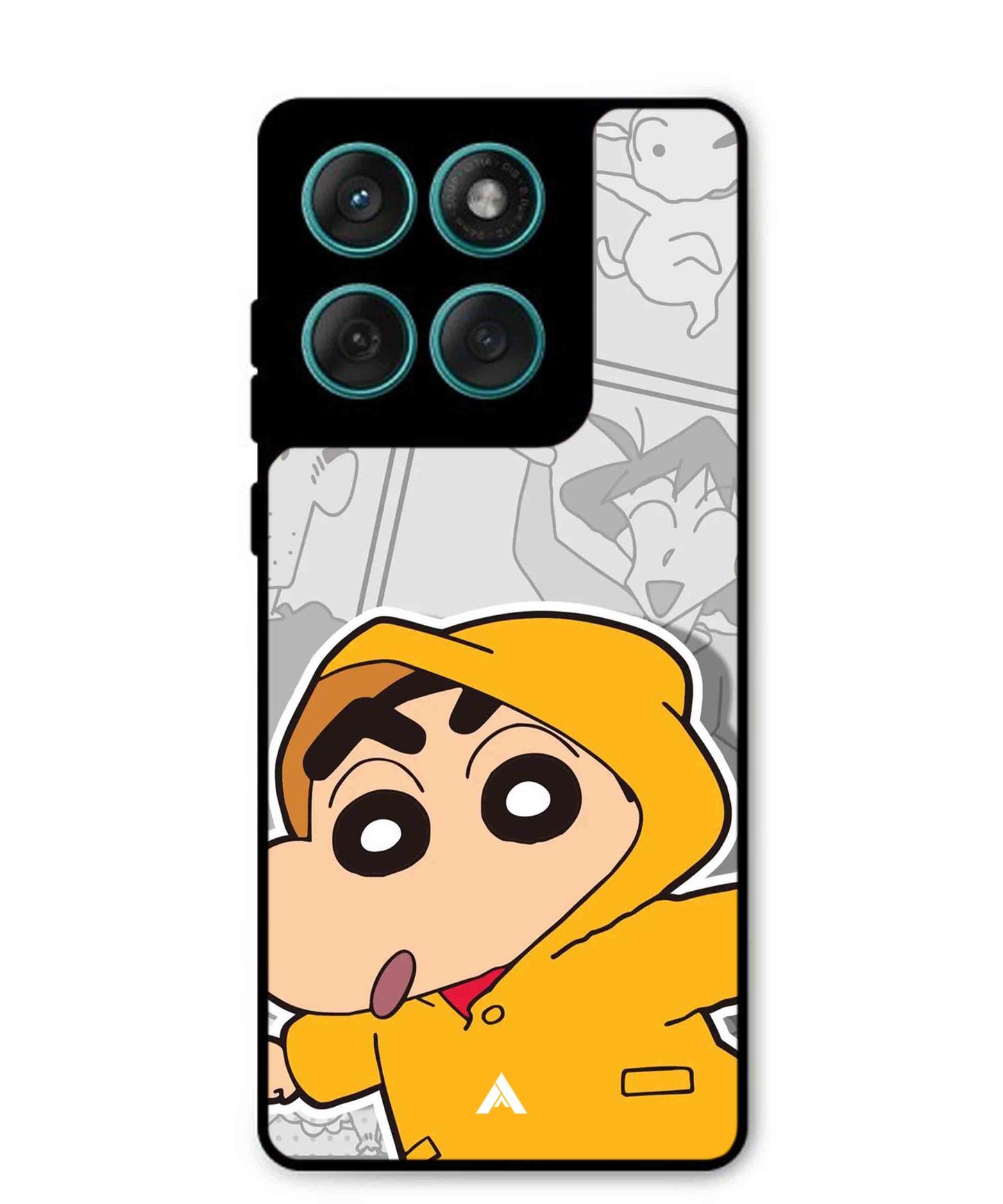 Shinchan Raincoat Metal Back Cover Phone Case for Moto Edge 60 Fusion