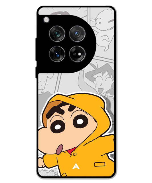 Shinchan Raincoat Metal Back Cover Phone Case for Oneplus 12