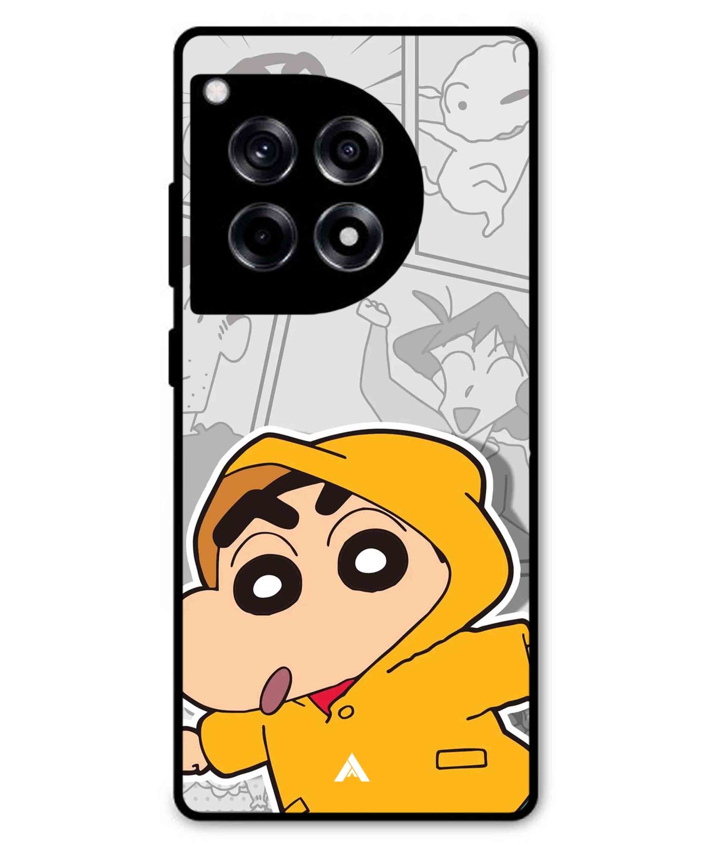 Shinchan Raincoat Metal Back Cover Phone Case for Oneplus 12R