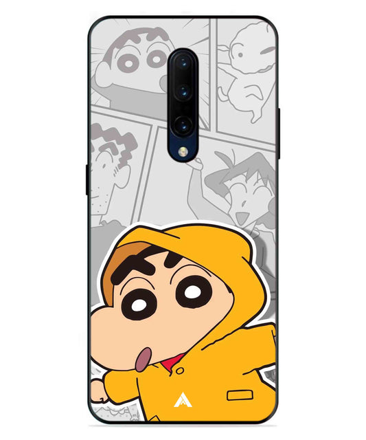 Shinchan Raincoat Metal Back Cover Phone Case for Oneplus 7 Pro