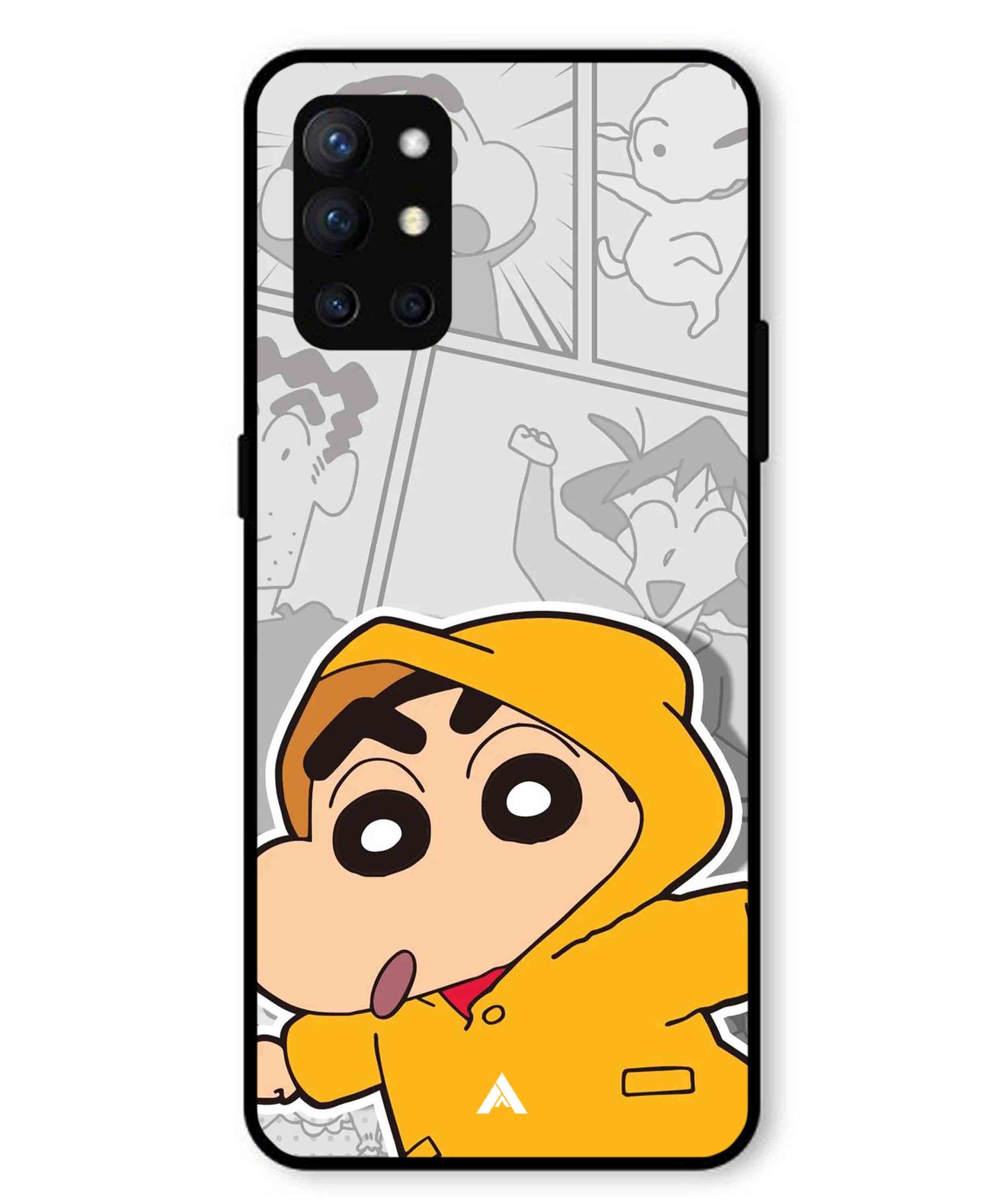 Shinchan Raincoat Metal Back Cover Phone Case for Oneplus 9R
