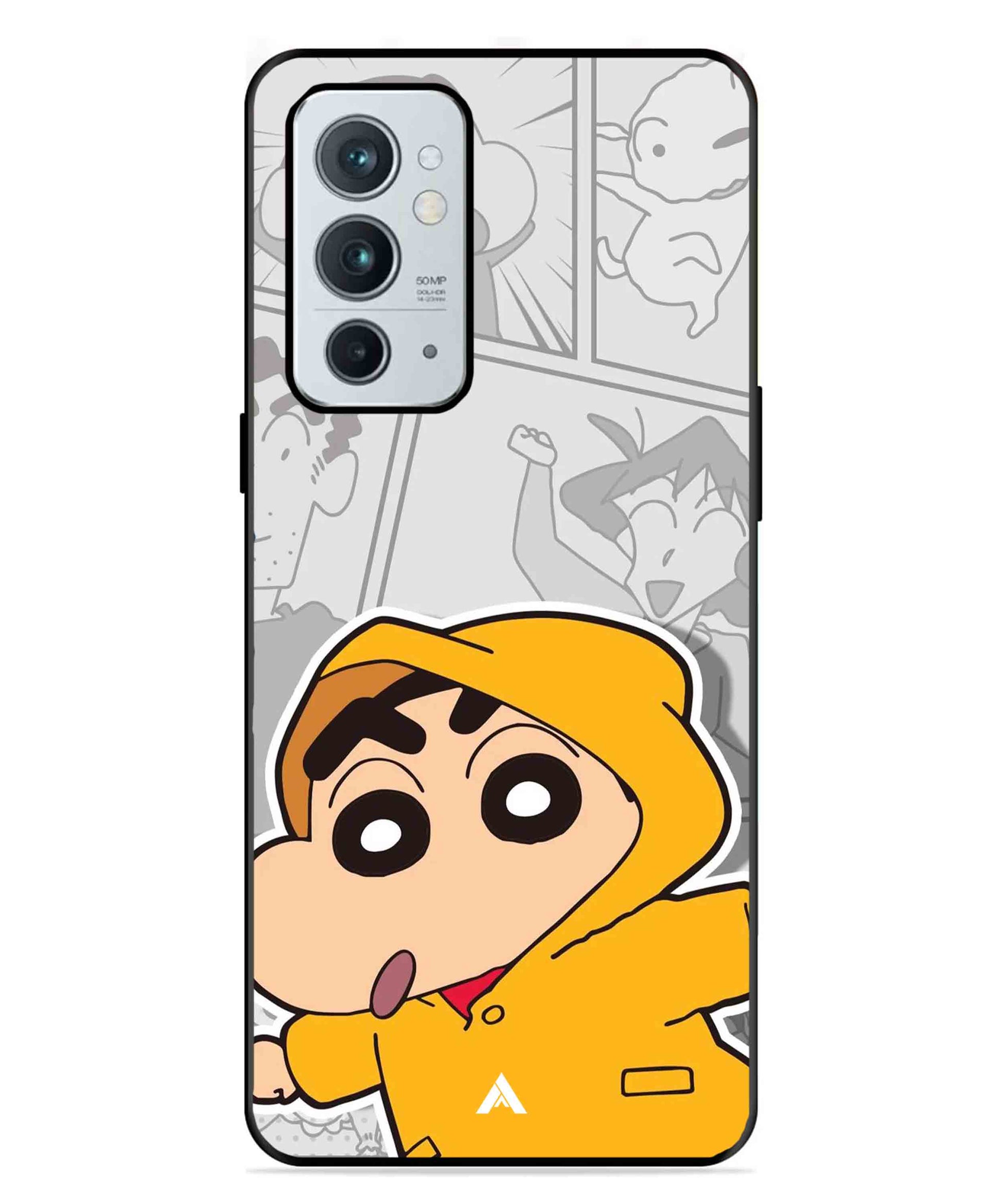 Shinchan Raincoat Metal Back Cover Phone Case for Oneplus 9RT