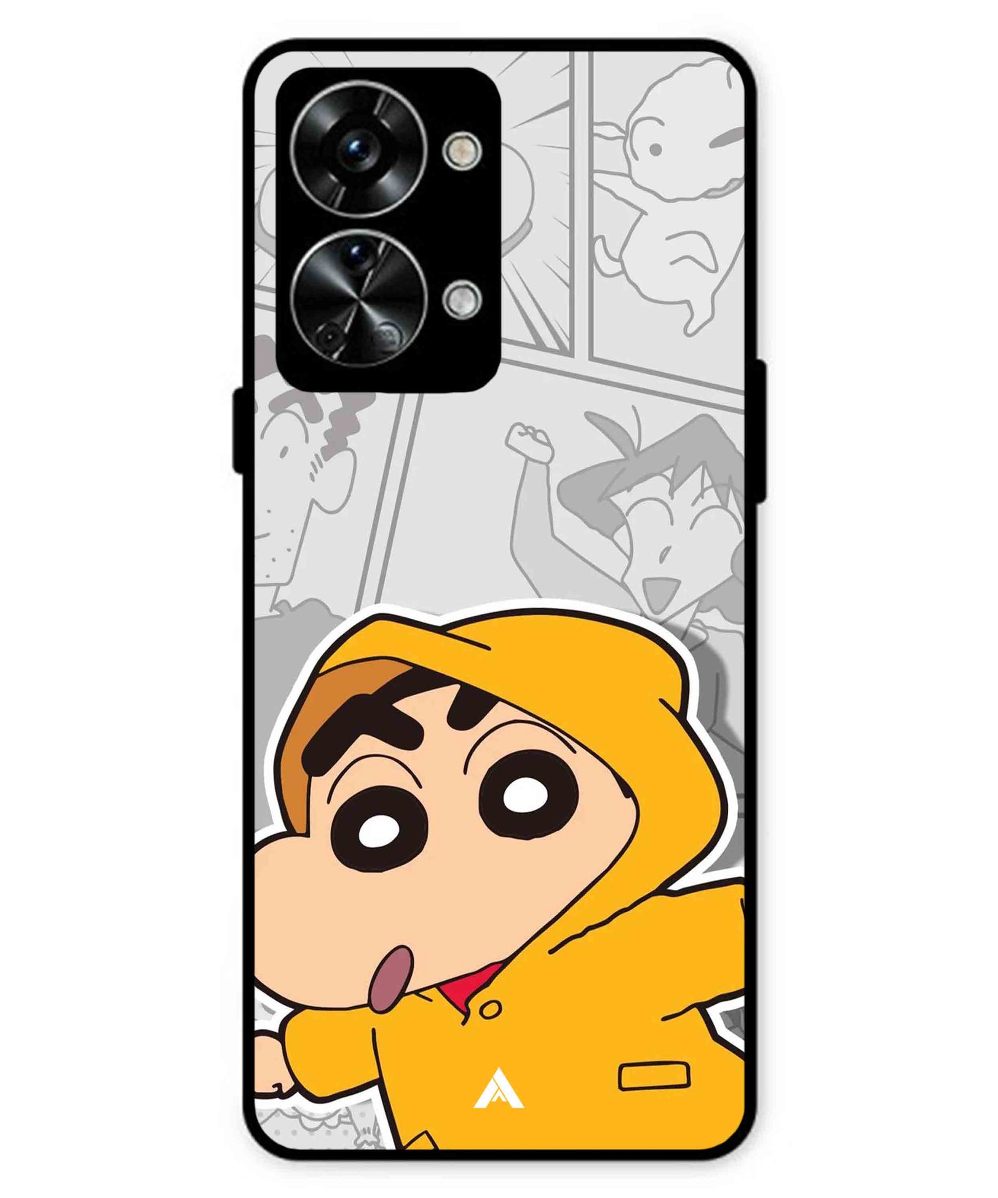 Shinchan Raincoat Metal Back Cover Phone Case for Oneplus Nord 2T