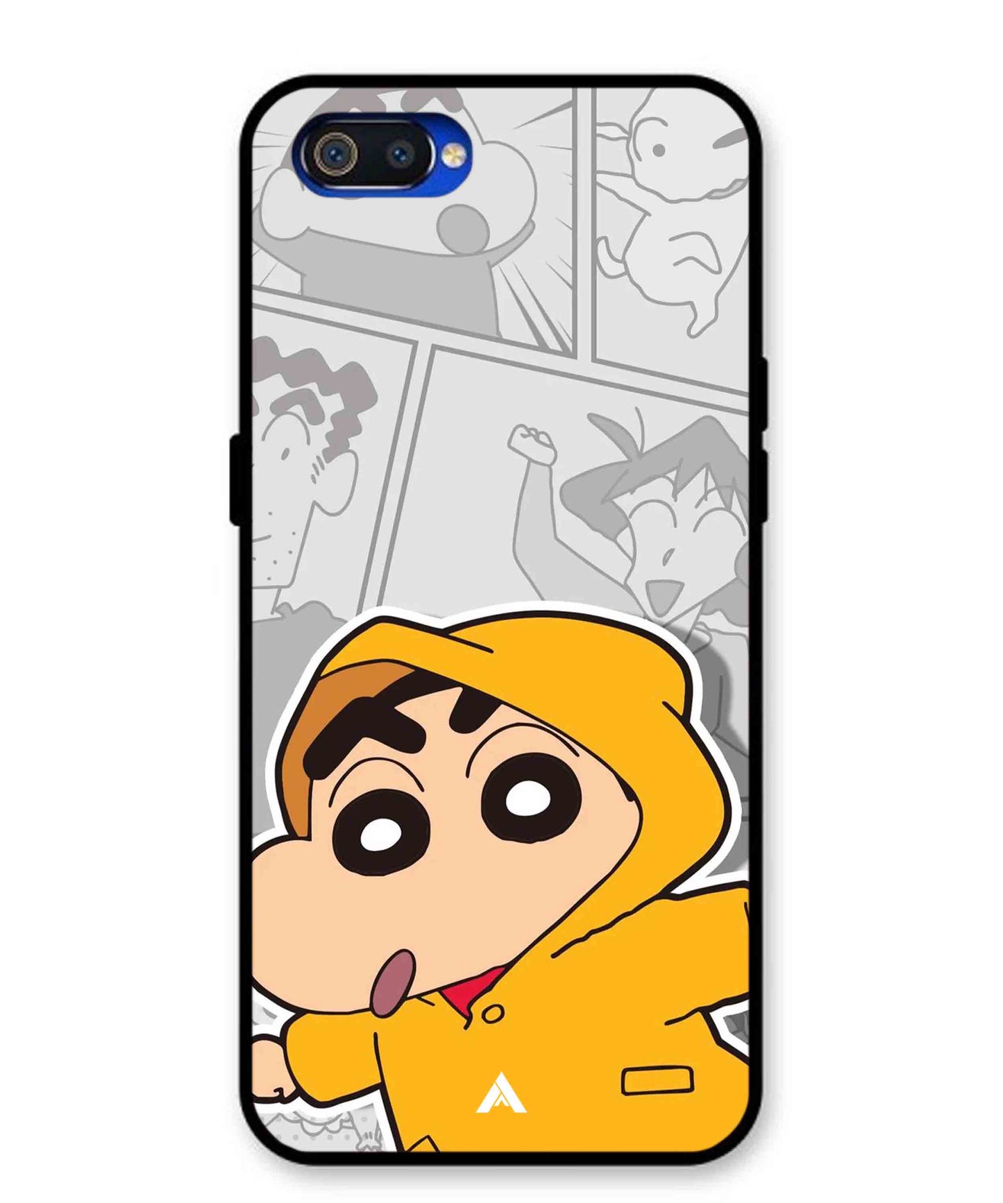 Shinchan Raincoat Metal Back Cover Phone Case for Oppo A1K