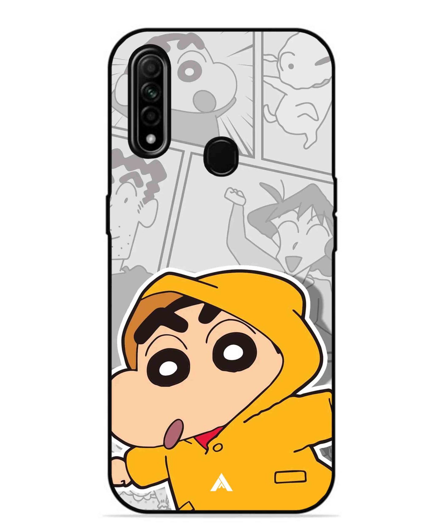 Shinchan Raincoat Metal Back Cover Phone Case for Oppo A31