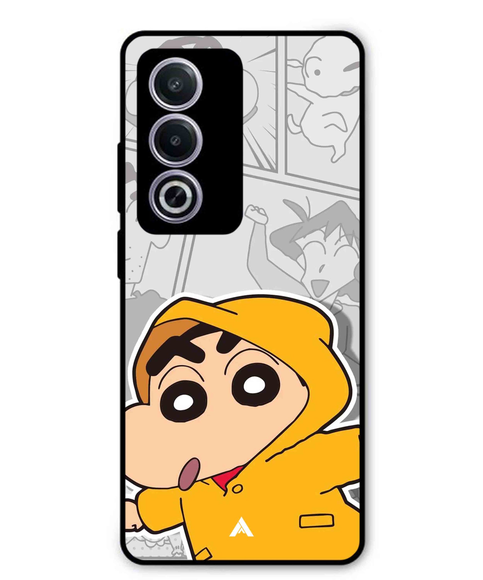 Shinchan Raincoat Metal Back Cover Phone Case for Oppo A3 Pro